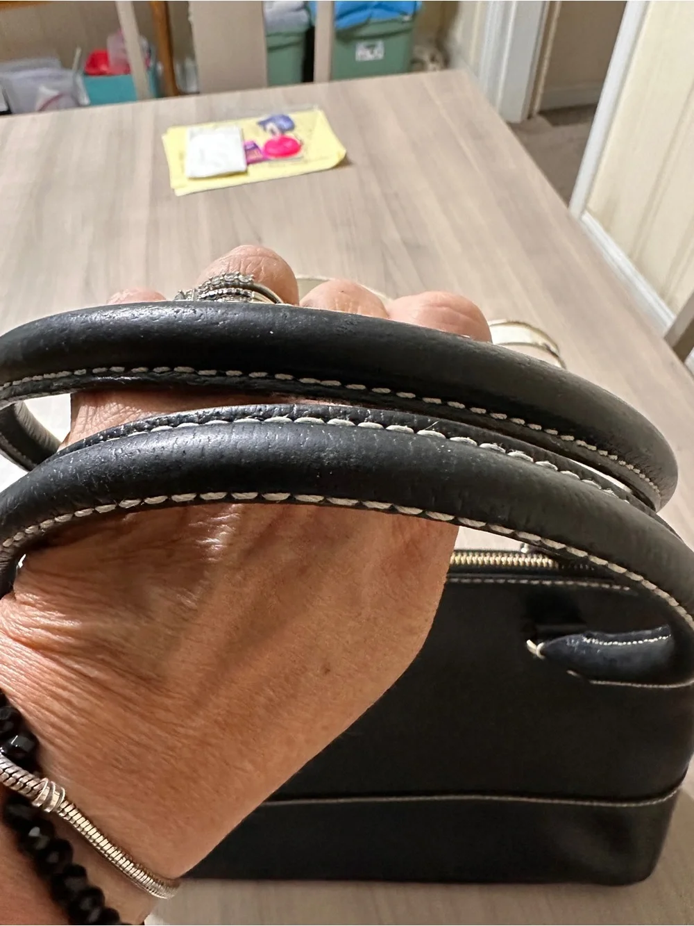 kate spade Black Pebbled Leather Dome Satchel